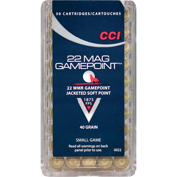 CCI® Small Game Gamepoint® .22 WMR 40-Grain PSP Rimfire Ammunition