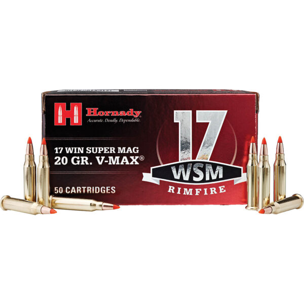 Hornady V-MAX Varmint Express .17 Winchester Super Magnum 20-Grain Rimfire Rifle Ammunition